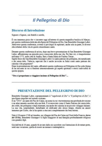Il pellegrino di Dio