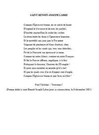 Saint B.-J. Labre